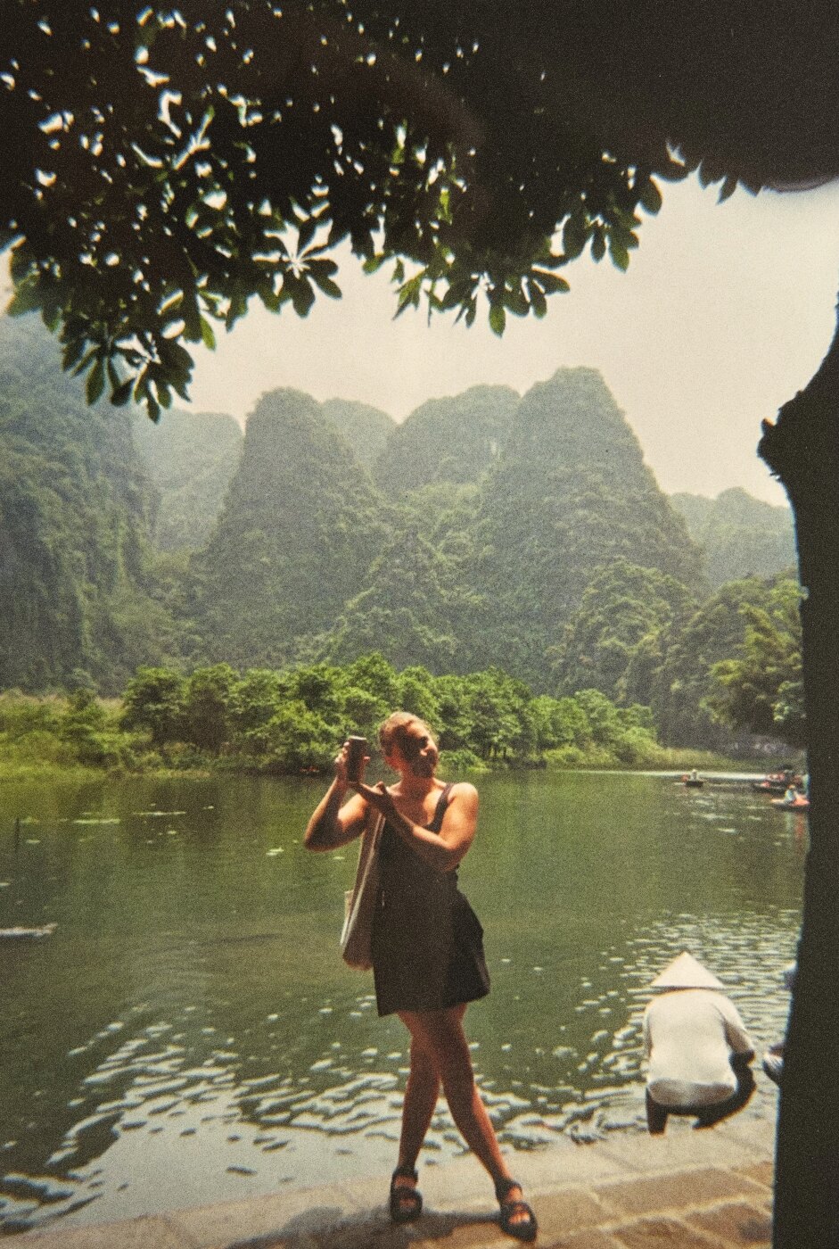 Photographing limestone cliffs by the water