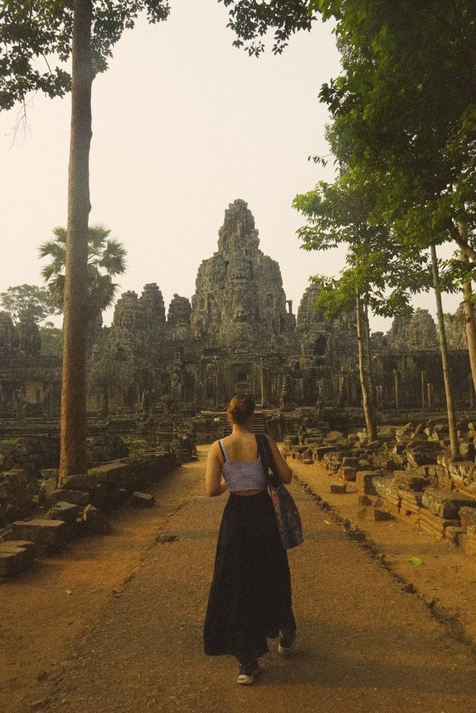 Traveller at Angkor Wat in Cambodia